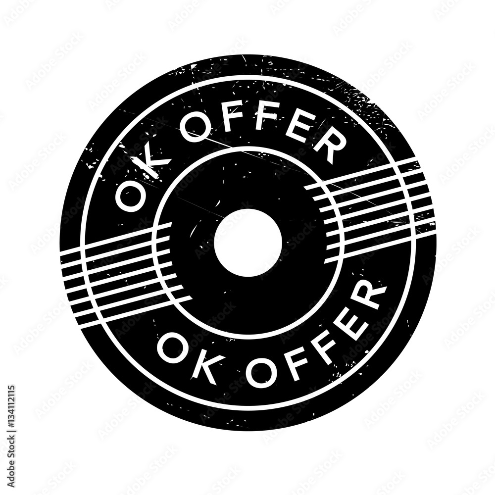 Ok Offer rubber stamp. Grunge design with dust scratches. Effects can be easily removed for a clean, crisp look. Color is easily changed. Ok Offer rubber stamp. Grunge design with dust scratches. Effects can be easily removed for a clean, crisp look. Color is easily changed.
