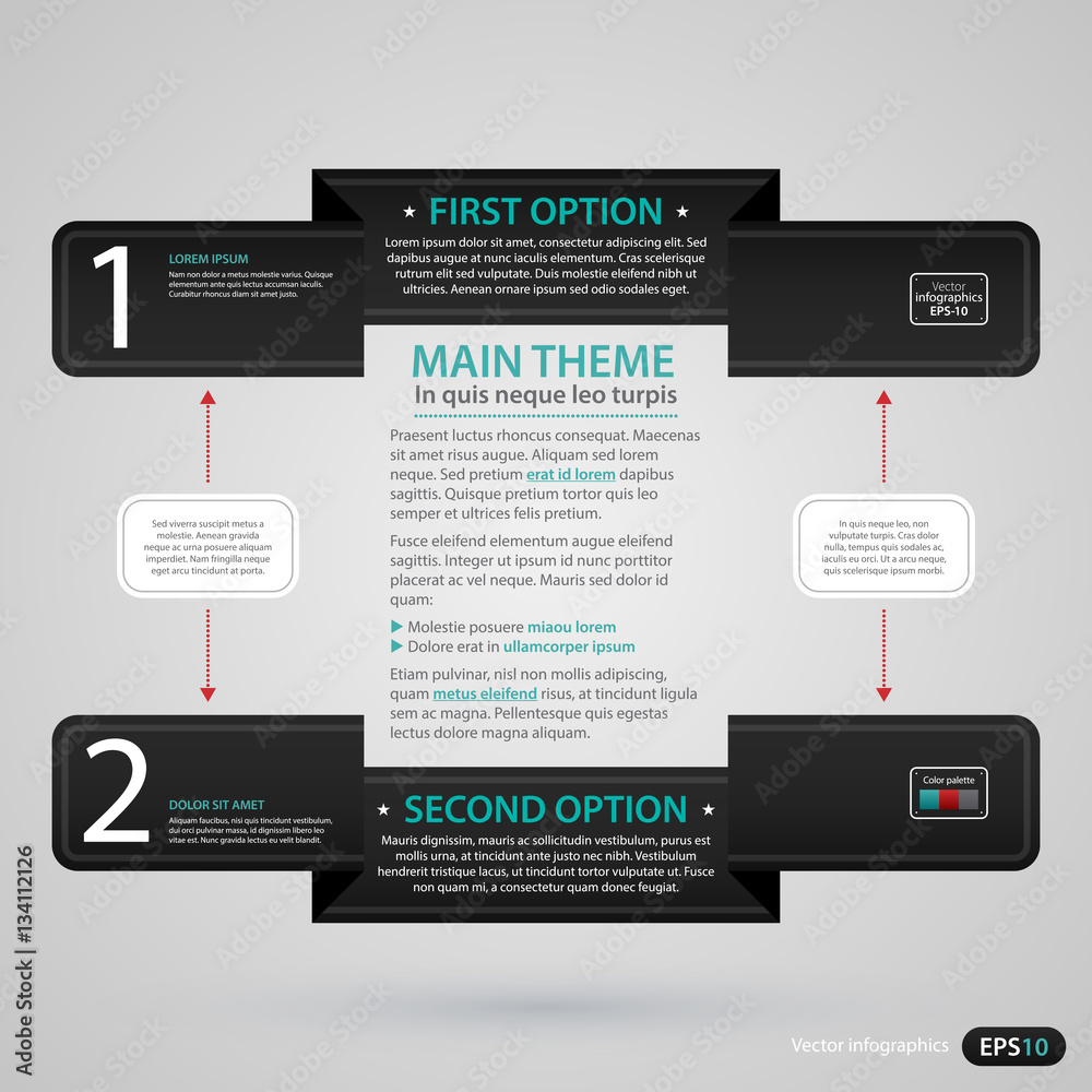 Modern web design template with two black paper stripes and options. Strict corporate business style. Useful for annual reports, presentations and media. Modern web design template with two black paper stripes and options. Strict corporate business style. Useful for annual reports, presentations and media.
