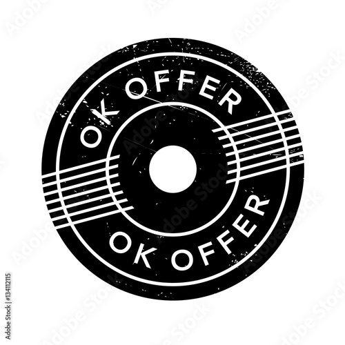 Ok Offer rubber stamp. Grunge design with dust scratches. Effects can be easily removed for a clean, crisp look. Color is easily changed.