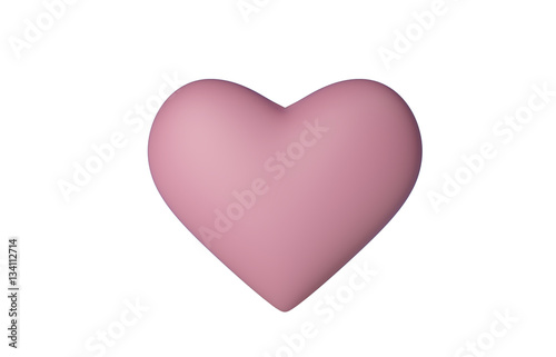 Heart 3d illustration. Heart on blue background. Happy Valentine's Day Background With 3D Heart.