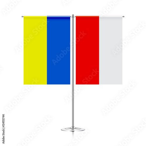 Free Download table stand with flags of ukraine and poland. symbolizing the cooperation between the two countries. vector table flags - GFXLoad