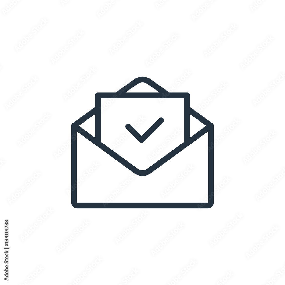envelope web thin line icon on white background; minimalistic o envelope web thin line icon on white background; minimalistic o