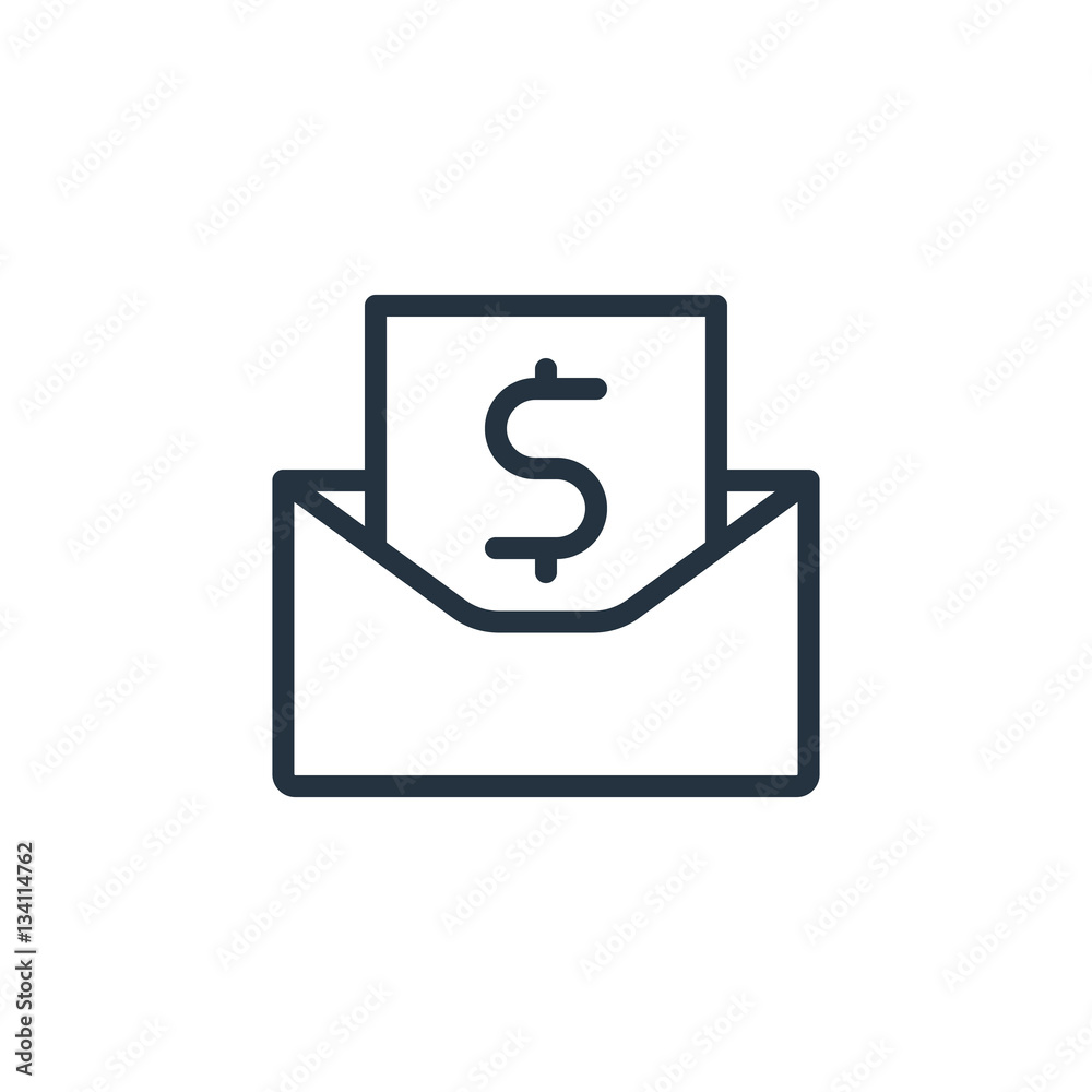 envelope web thin line icon on white background; minimalistic o envelope web thin line icon on white background; minimalistic o