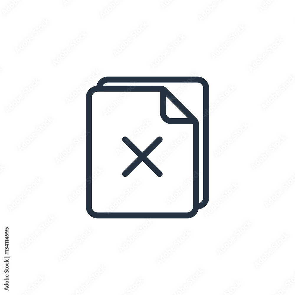 document, paper, blank web thin line icon on white background;