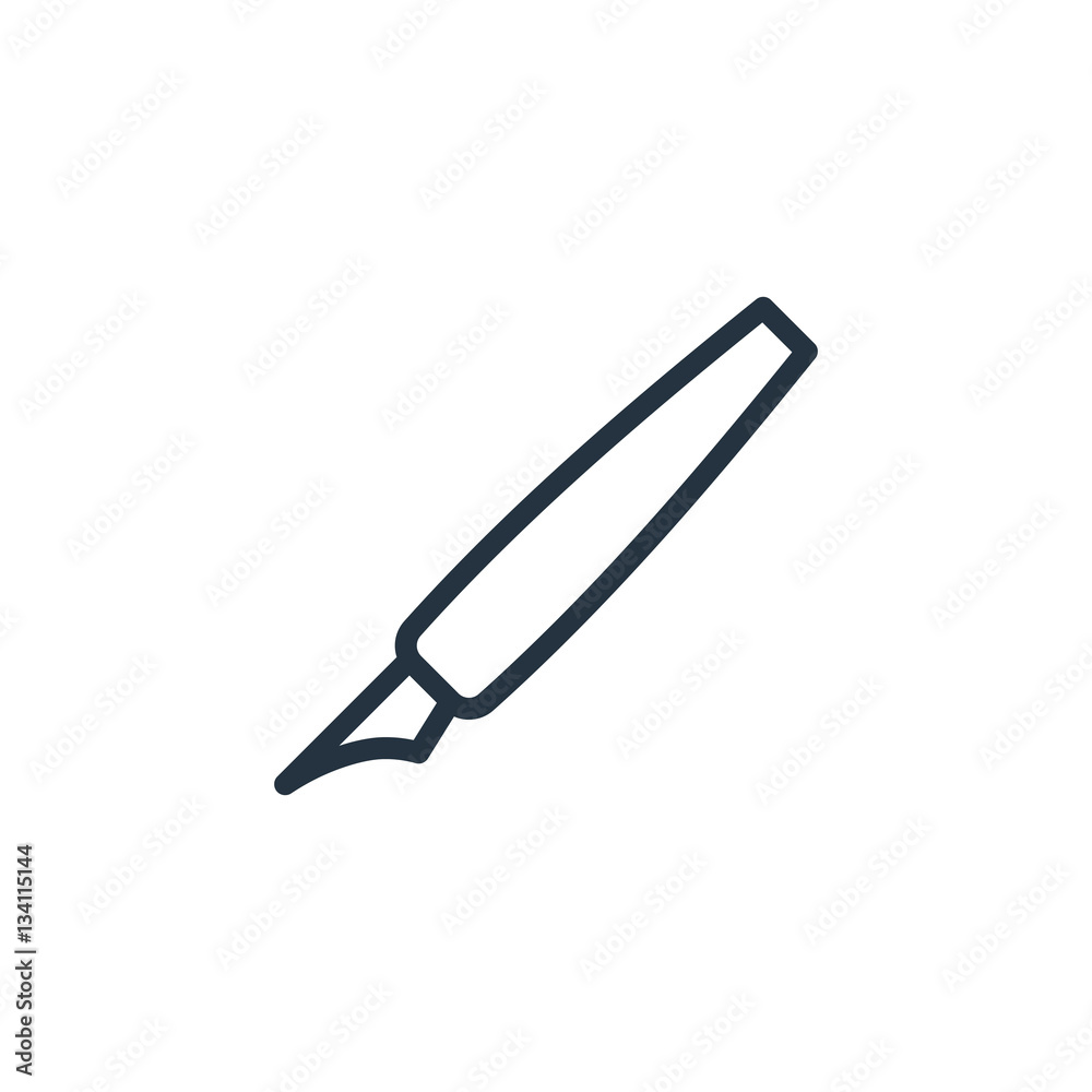 pen web thin line icon on white background; minimalistic office pen web thin line icon on white background; minimalistic office