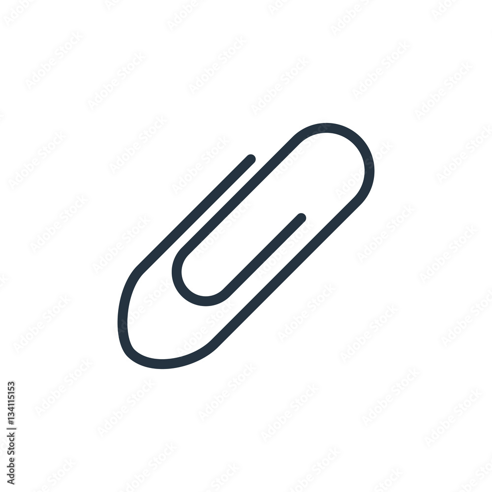 attach, clip, clinch web thin line icon on white background; mi attach, clip, clinch web thin line icon on white background; mi