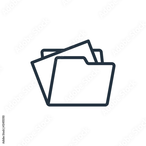 folder web thin line icon on white background;  minimalistic off