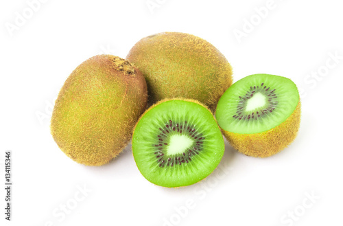 Kiwi fruit on white background, healthy food concept