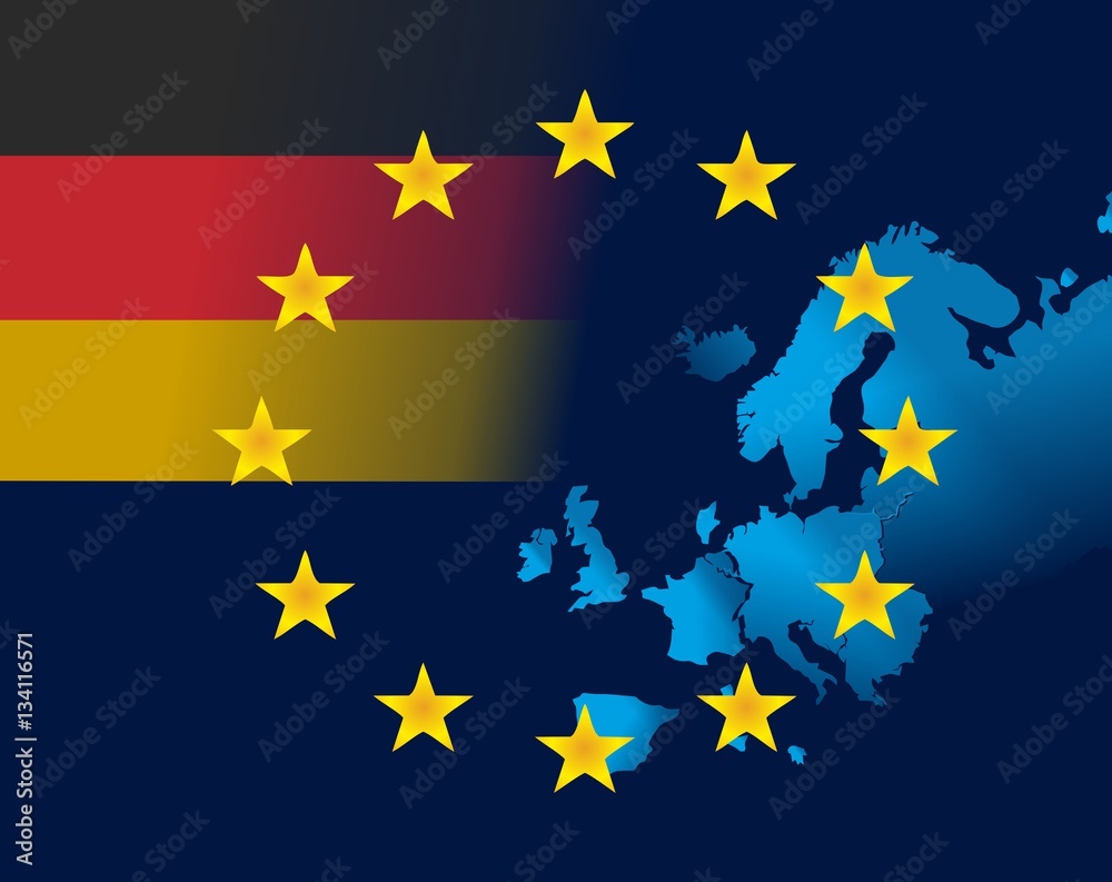 EU and flag of Germany