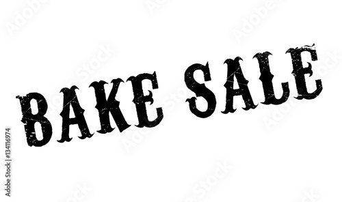 Bake Sale rubber stamp. Grunge design with dust scratches. Effects can be easily removed for a clean, crisp look. Color is easily changed.