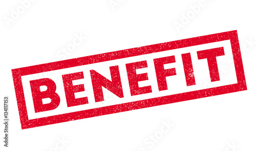 Benefit rubber stamp. Grunge design with dust scratches. Effects can be easily removed for a clean, crisp look. Color is easily changed.