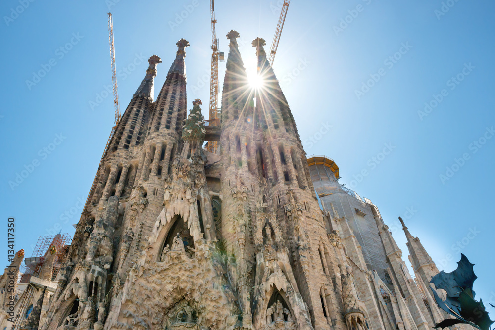 Naklejka premium View to Sagrada Familia