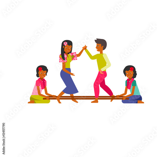 Philippines people dancing tinikling icon photo