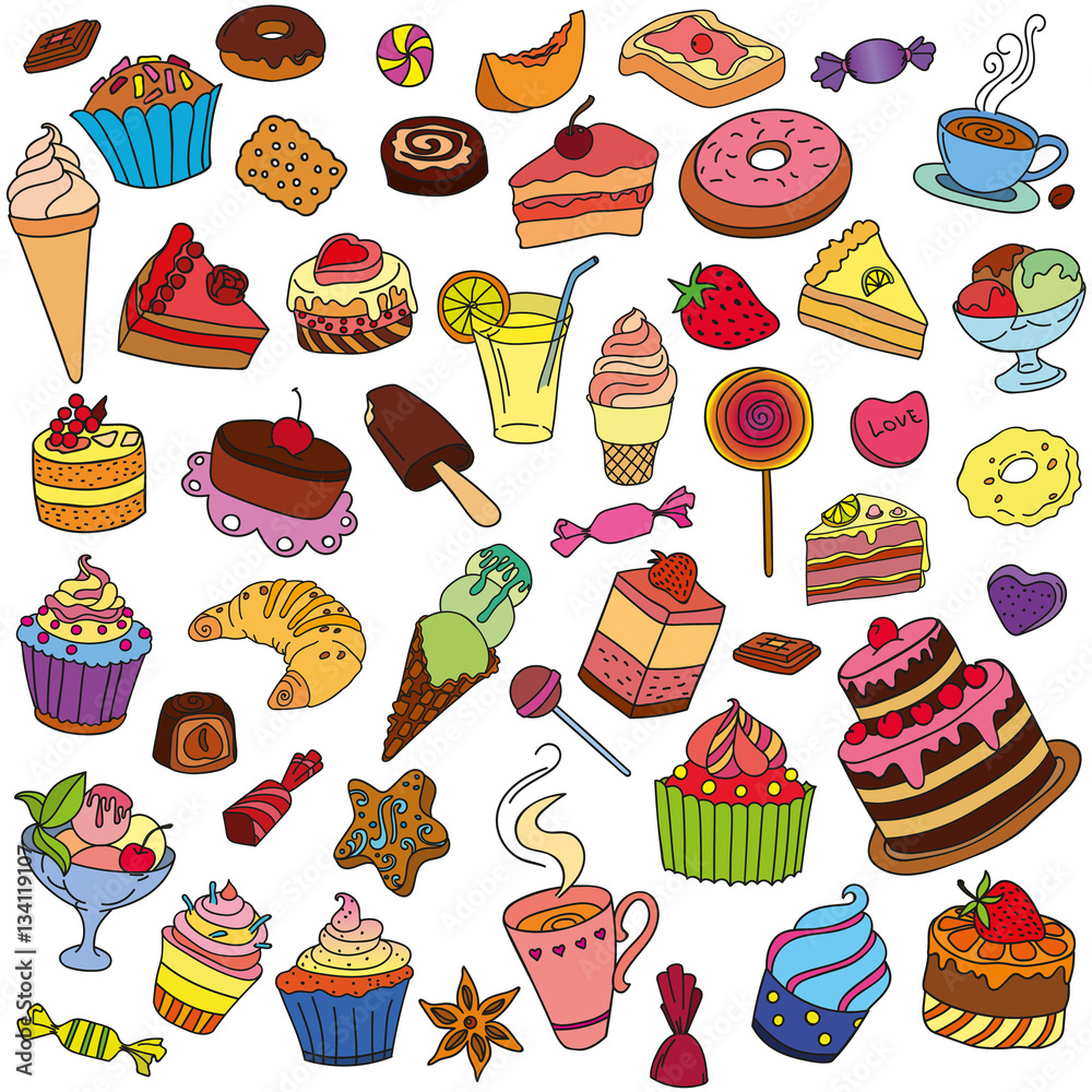 Vector set of different sweets Vector set of different sweets