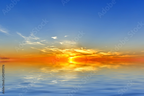 Sunrise in the sea. Summer © sergofan2015