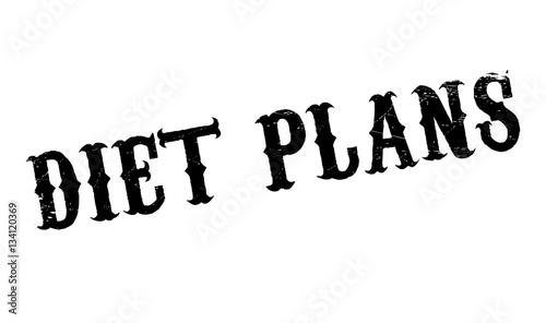 Diet Plans rubber stamp. Grunge design with dust scratches. Effects can be easily removed for a clean, crisp look. Color is easily changed.