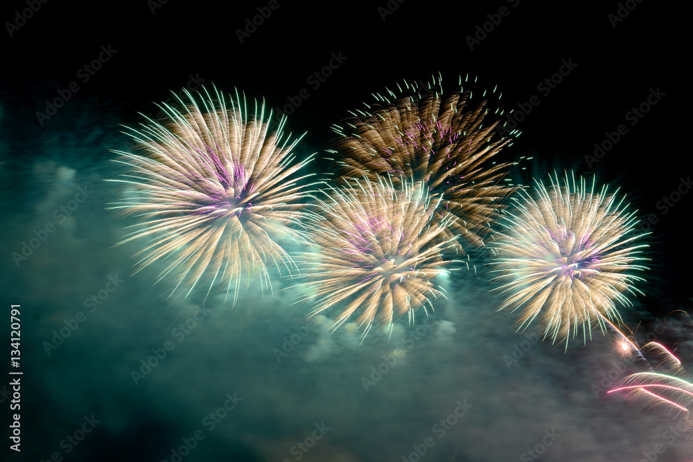 firework background with free space for text