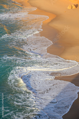 Sandy beach an sea in the morning 