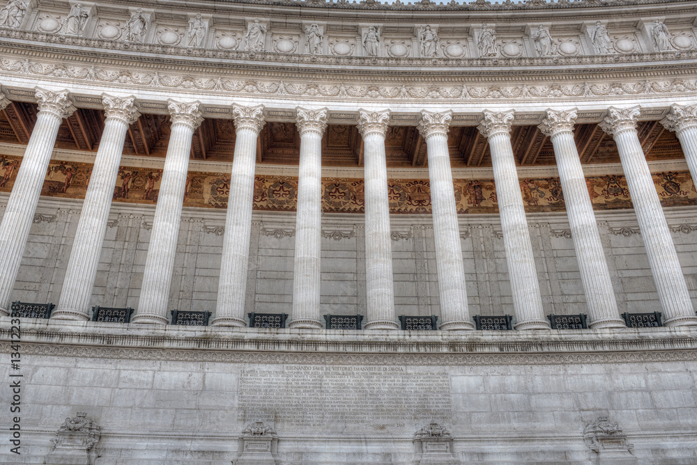 Vittoriano in Rome Altar of the Fatherland, colonnade front view