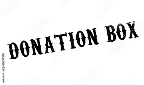 Donation Box rubber stamp. Grunge design with dust scratches. Effects can be easily removed for a clean, crisp look. Color is easily changed.