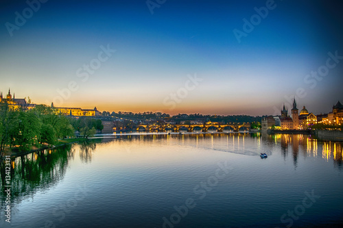 Charles bridge in the evening, Prague