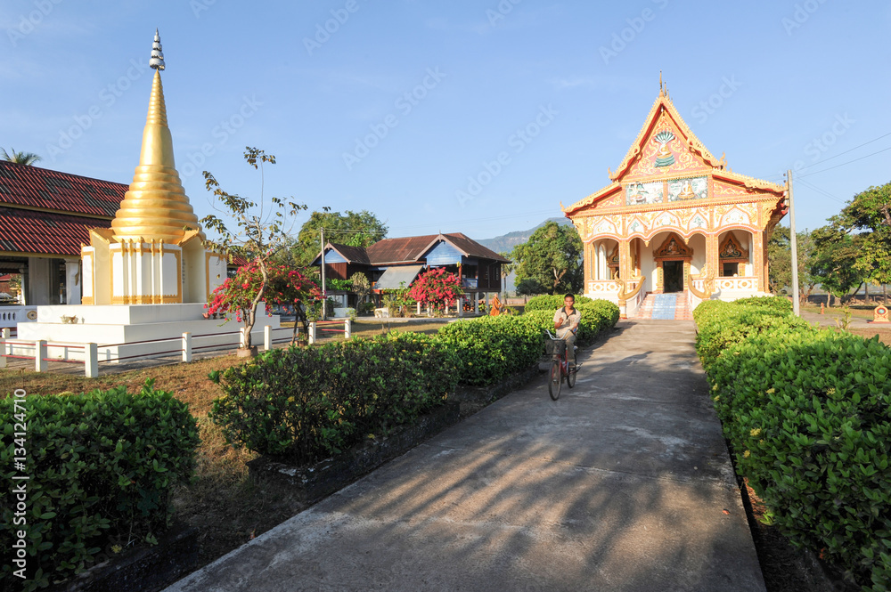 Naklejka premium Buddhist temple of Champasak on Laos