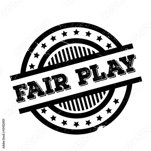 Fair Play rubber stamp. Grunge design with dust scratches. Effects can be easily removed for a clean, crisp look. Color is easily changed.