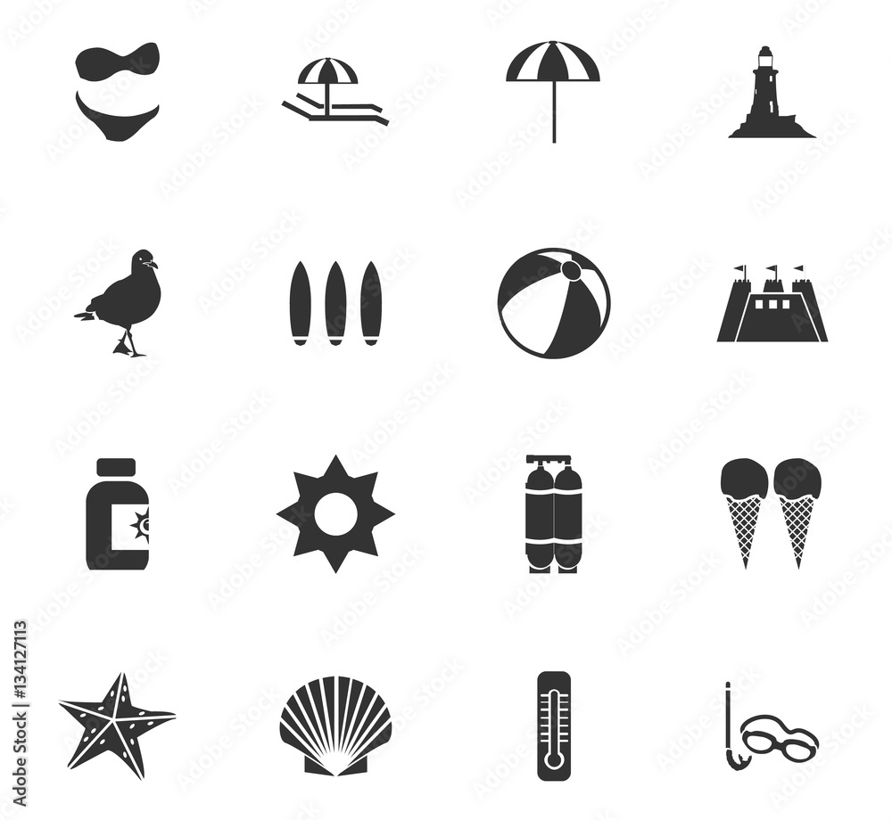 Fototapeta premium beach icon set