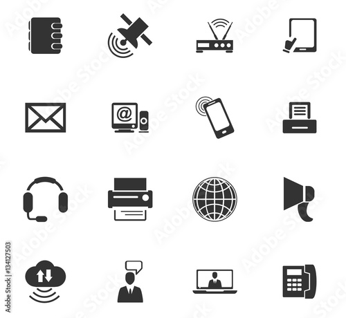 communication icon set