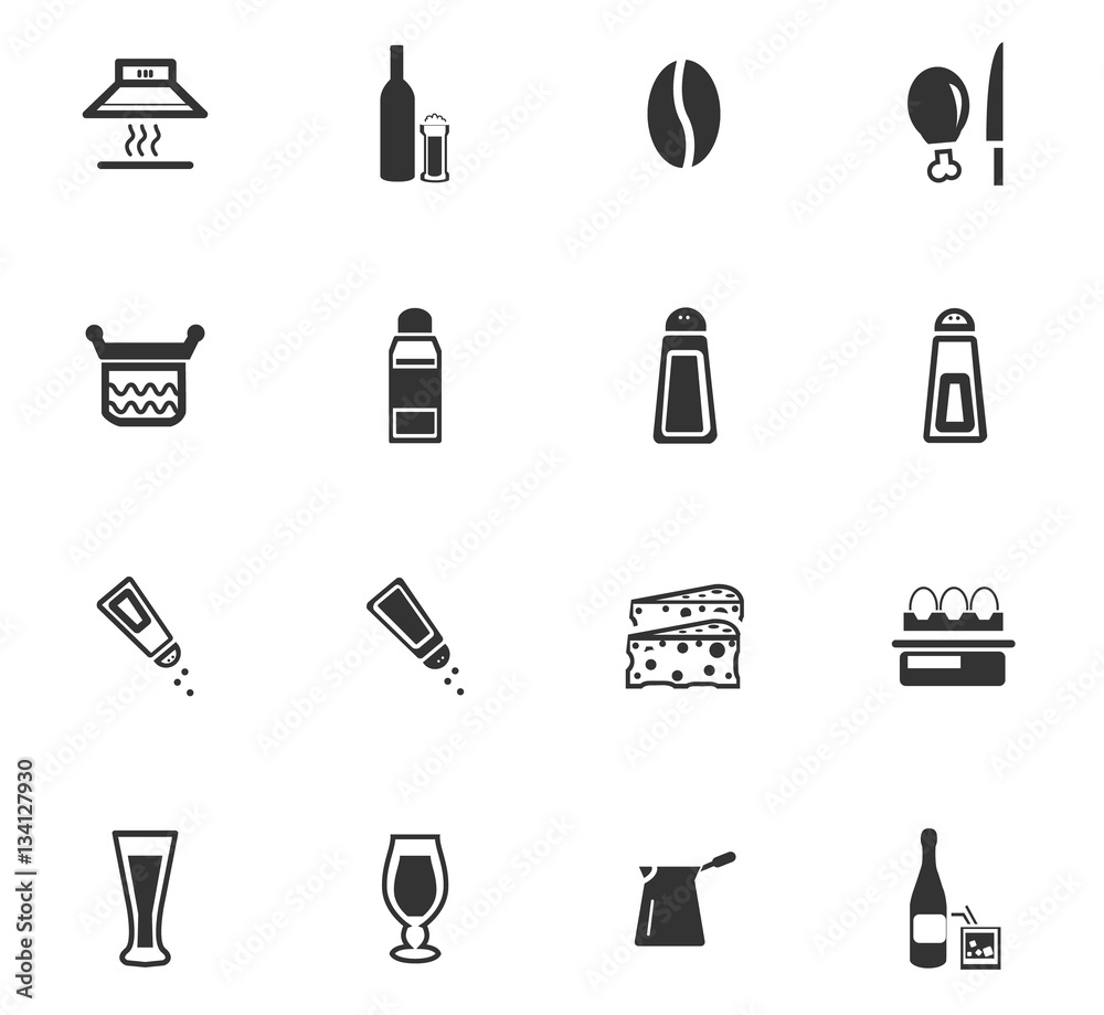 food and kitchen icon set food and kitchen icon set