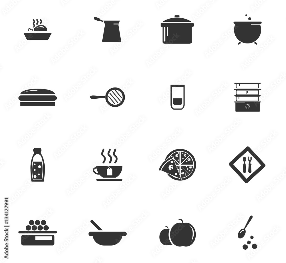 food and kitchen icon set