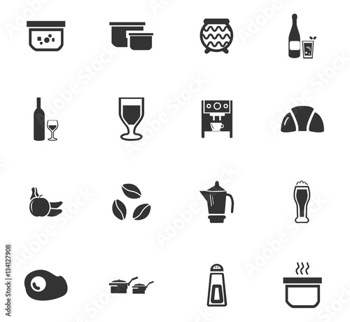 food and kitchen icon set
