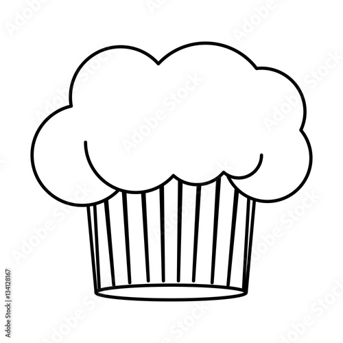 contour of chefs hat in cake shape vector illustration