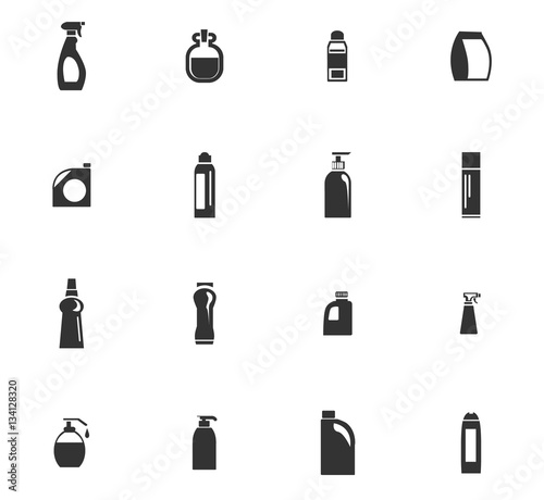 household chemicals icon set