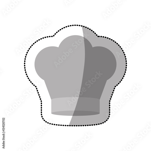 dotted sticker of chefs hat in crown shape vector illustration