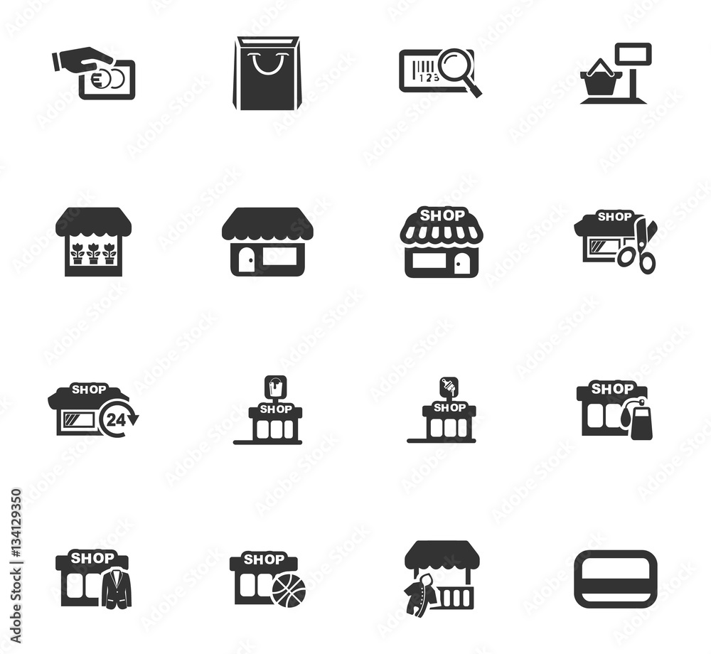 shop icon set shop icon set