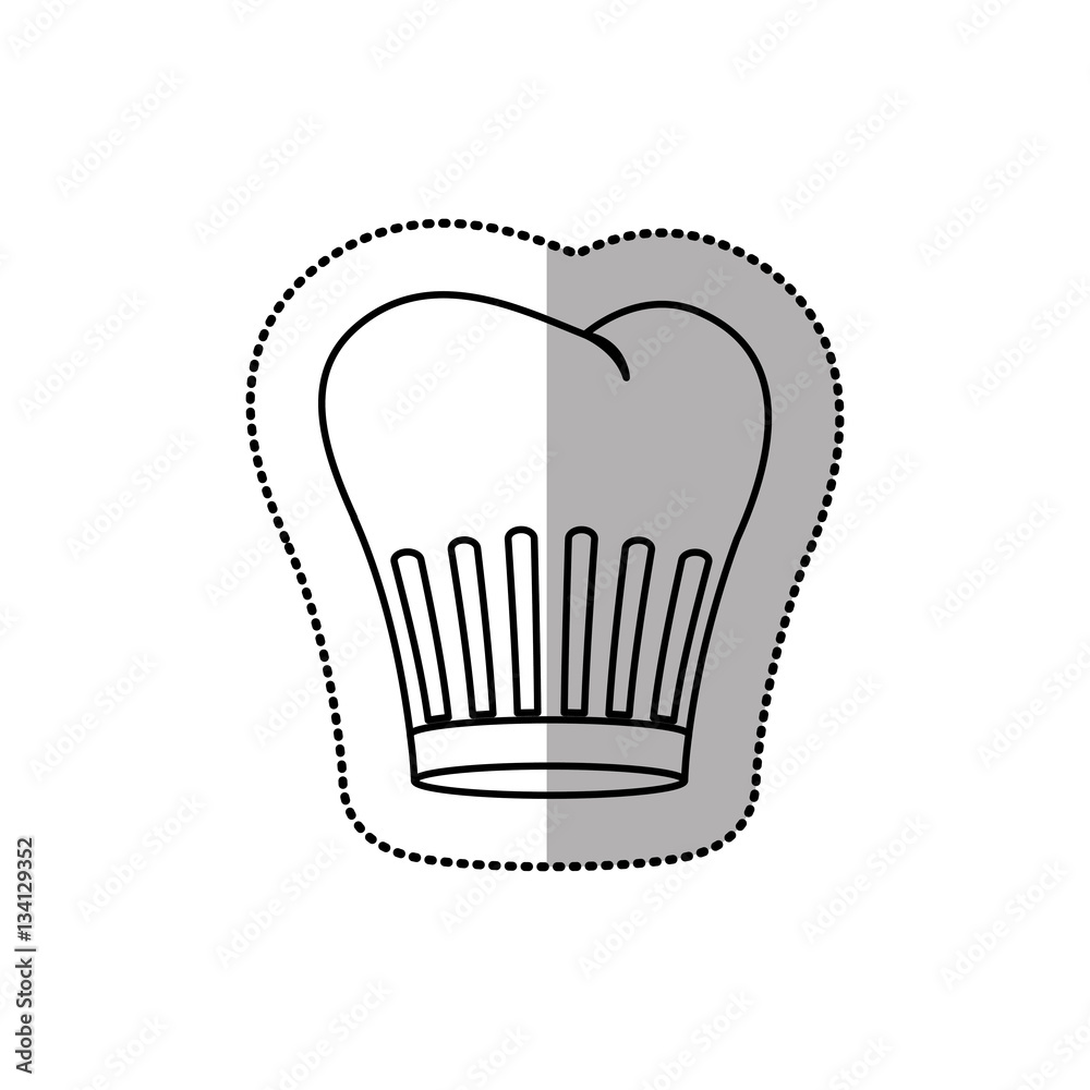 silhouette dotted sticker of chefs hat with medium shade vector illustration silhouette dotted sticker of chefs hat with medium shade vector illustration