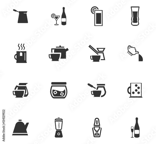 utensils for beverages icon set