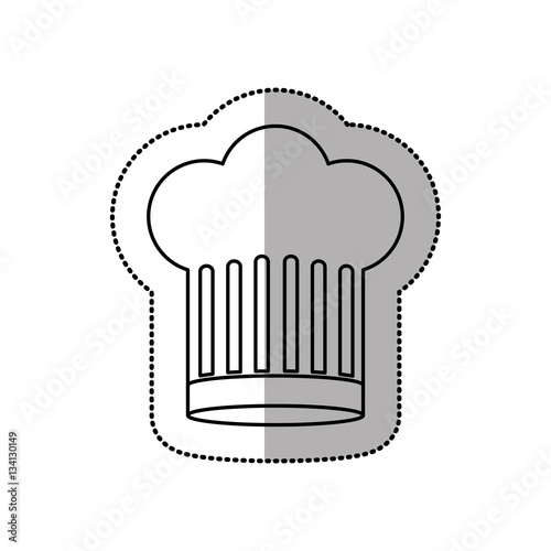 silhouette dotted sticker of chefs hat with medium shade and large vector illustration