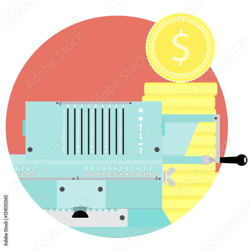 Count money flat icon vector