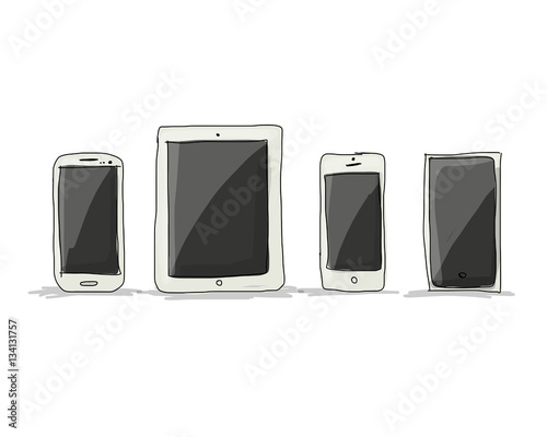 Smartphone set, sketch for your design