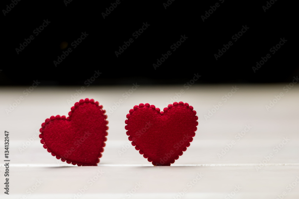 two red hearts on old wooden,valentine day two red hearts on old wooden,valentine day