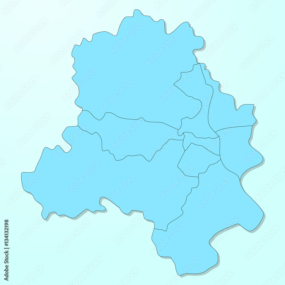 Delhi blue map on degraded background vector