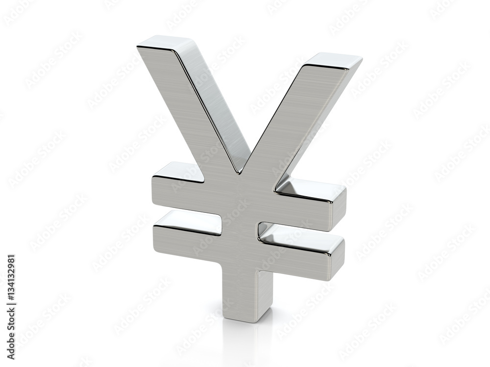 Fototapeta premium Metallic yen symbol