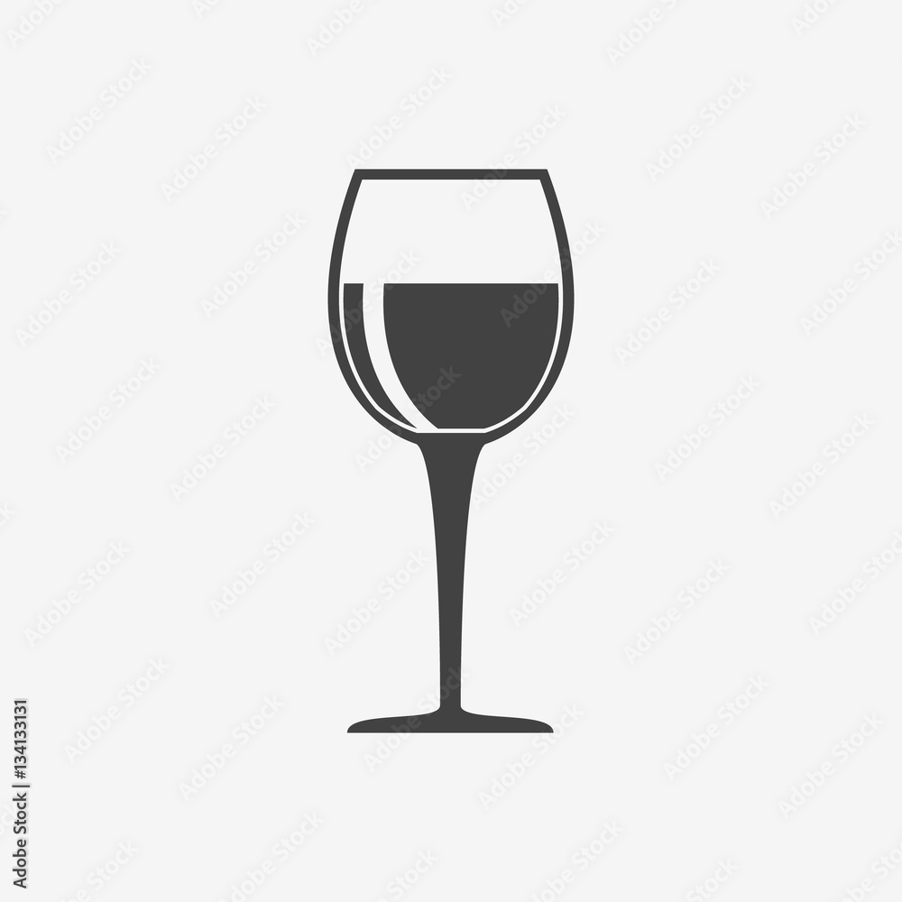 Glass of wine monochrome icon. Goblet vector illustration. Glass of wine monochrome icon. Goblet vector illustration.