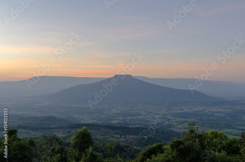 Views of Sunset at the Mount Fuji, Loei Province,Thailand. This Mountain looks like Mount Fuji in Japan