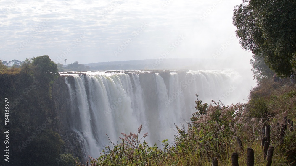 Victoria Falls thundering in Zimbabwe