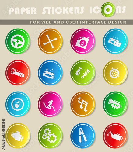 car shop icon set