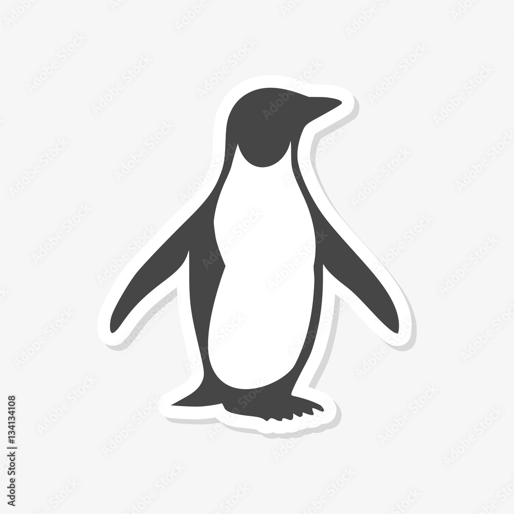 Obraz premium Penguin sticker - vector Illustration 