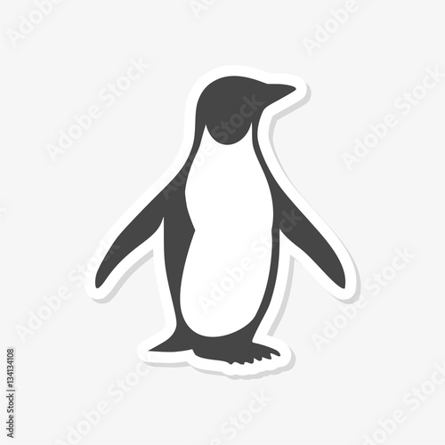 Penguin sticker - vector Illustration 